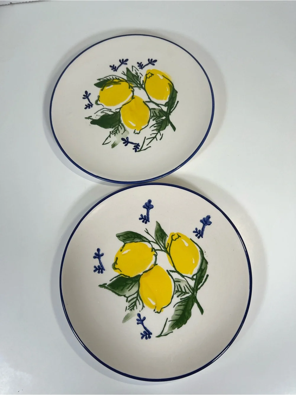 Papart Seramik Hand Painted Lemon Salad Plates Set of 2 Turkey 8”